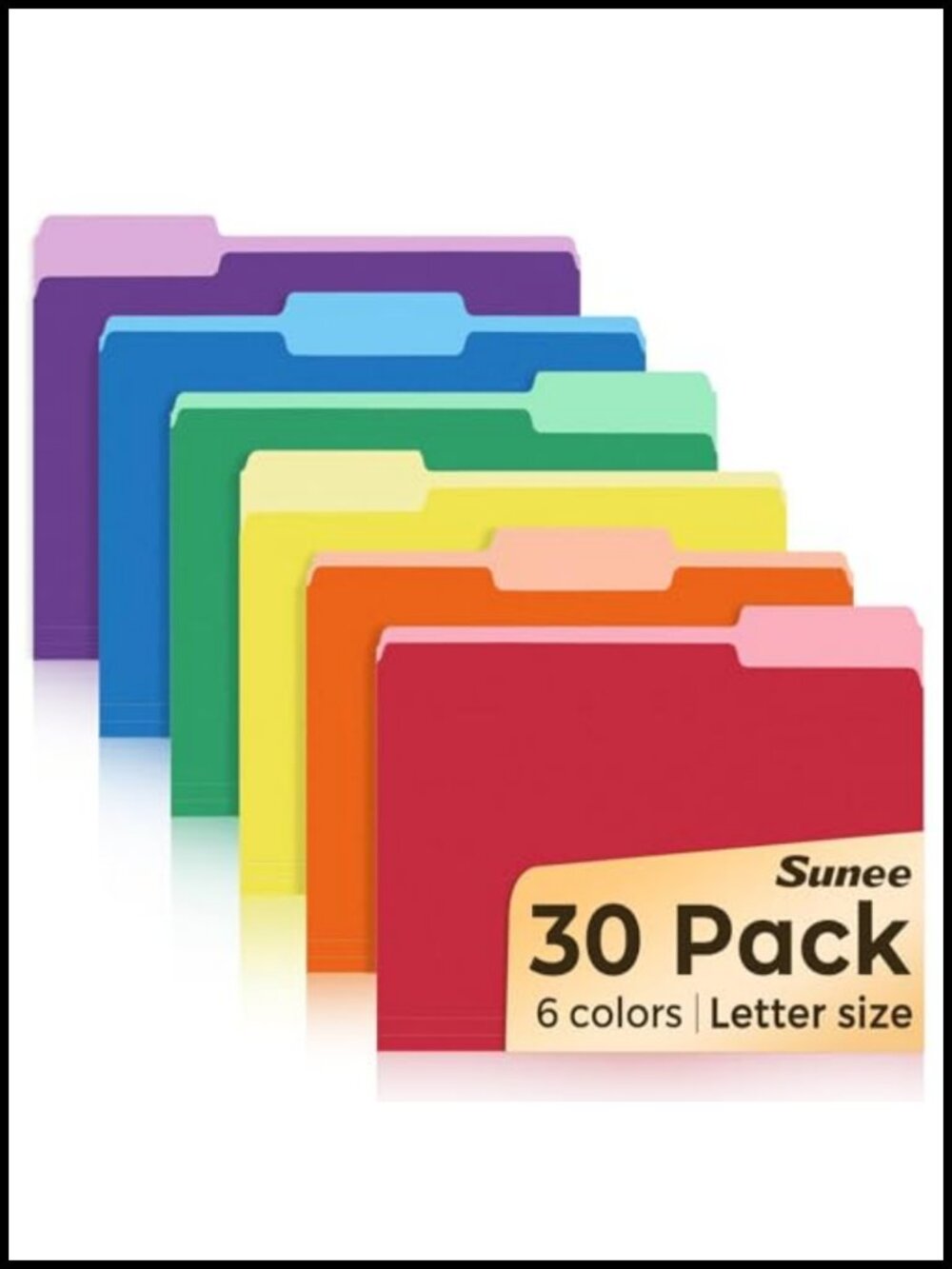 30 Pack Manila File Folders 8.5x11 1/3 Cut Tab Document Organizer Office School